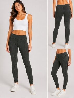 BP Nordstrom Seamed Panel Leggings Burnout Green Ponte Leggings Small